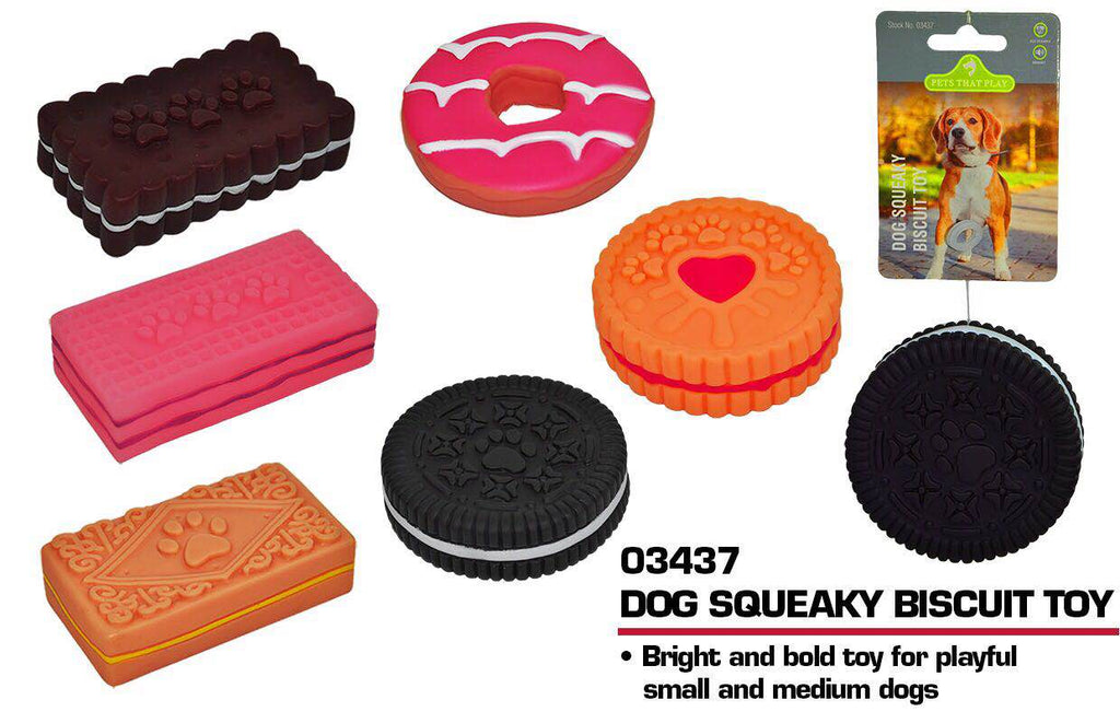 Dog Squeaky Biscuit Toy