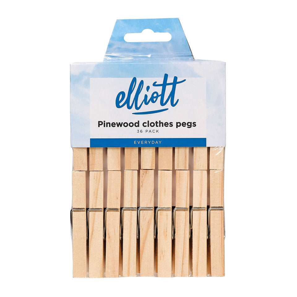 Elliot Pinewood Clothes Pegs 36 Pack