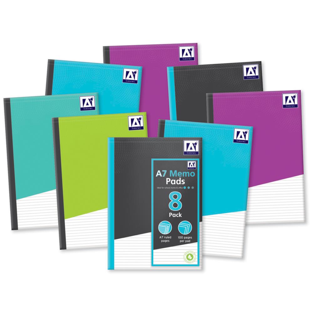8 A7 Mini Memo Pads 50 Sheets