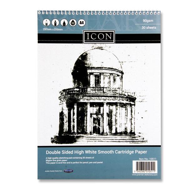 Icon A4 90Gsm Spiral Sketch Pad 30 Sheets