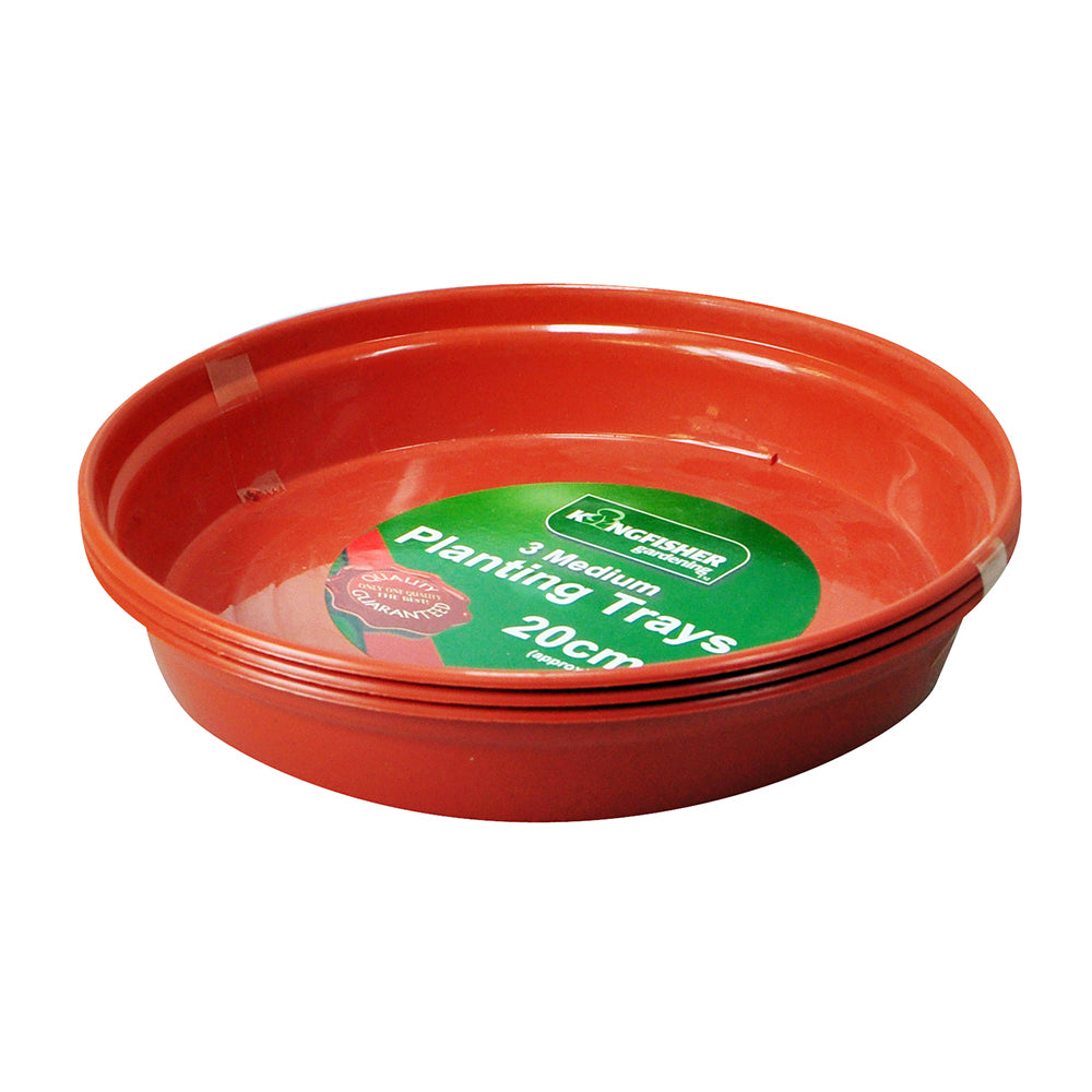 Kingfisher 3 Plant Pot Trays (16cm)