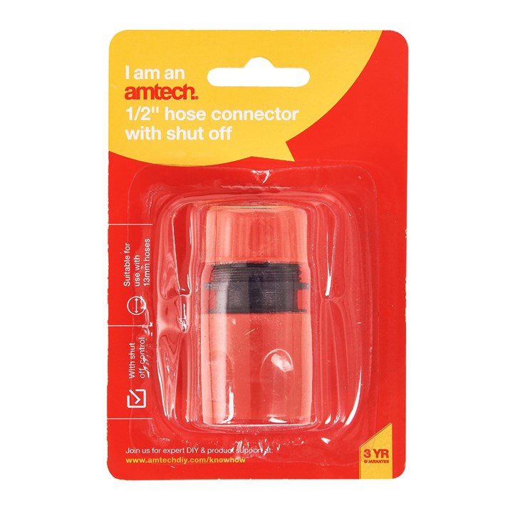 1/2'' Hose Connector With Shut Off