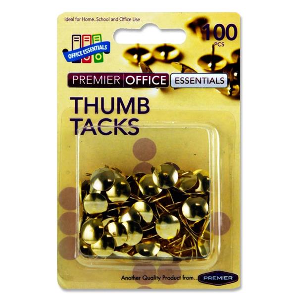 Premier Office Card 100 Brass Thumb