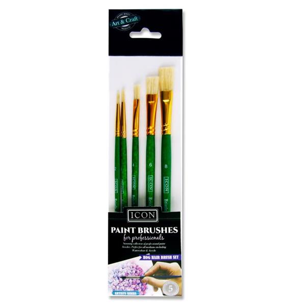Icon Pkt.5 Paintbrush Set - Hog Hair
