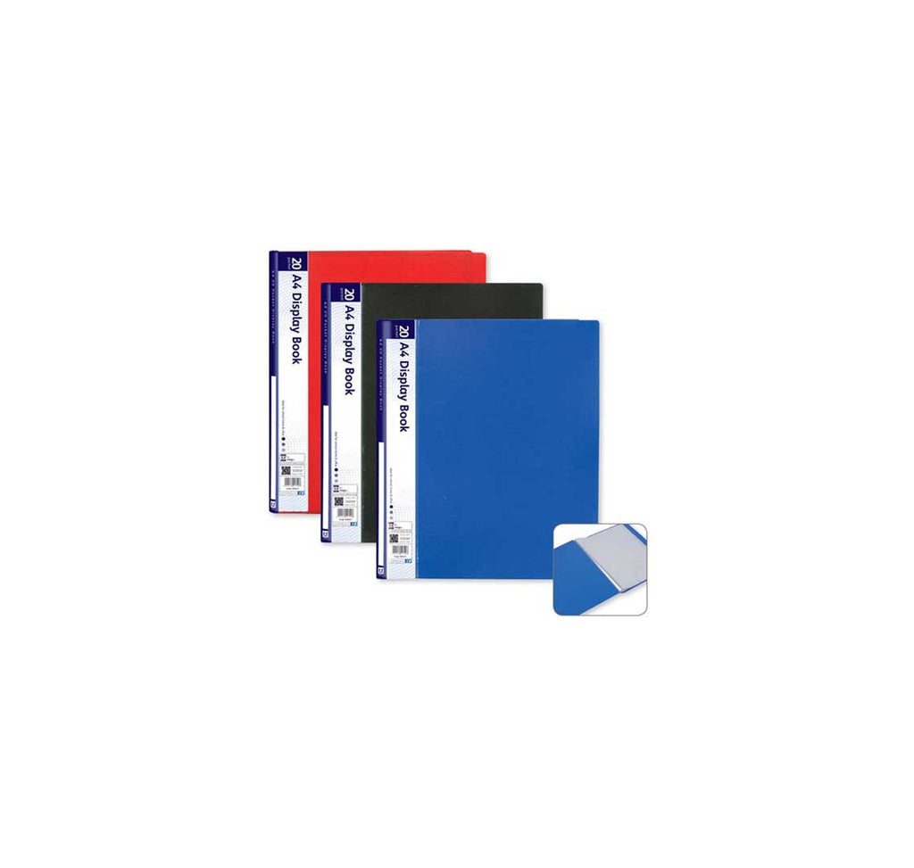 A4 Display Book 20x Pocket (3 Colours)