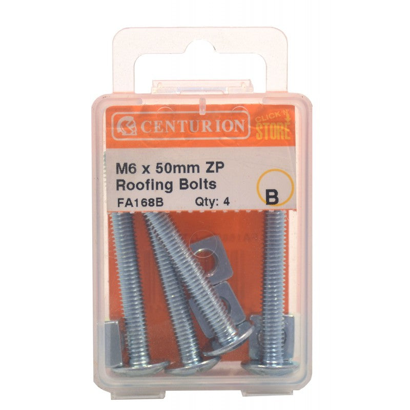 M6 X 50Mm Zp Roofing Bolts (Pack Of 4)