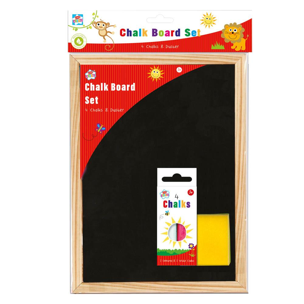 A4 Chalkboard & Chalk Duster