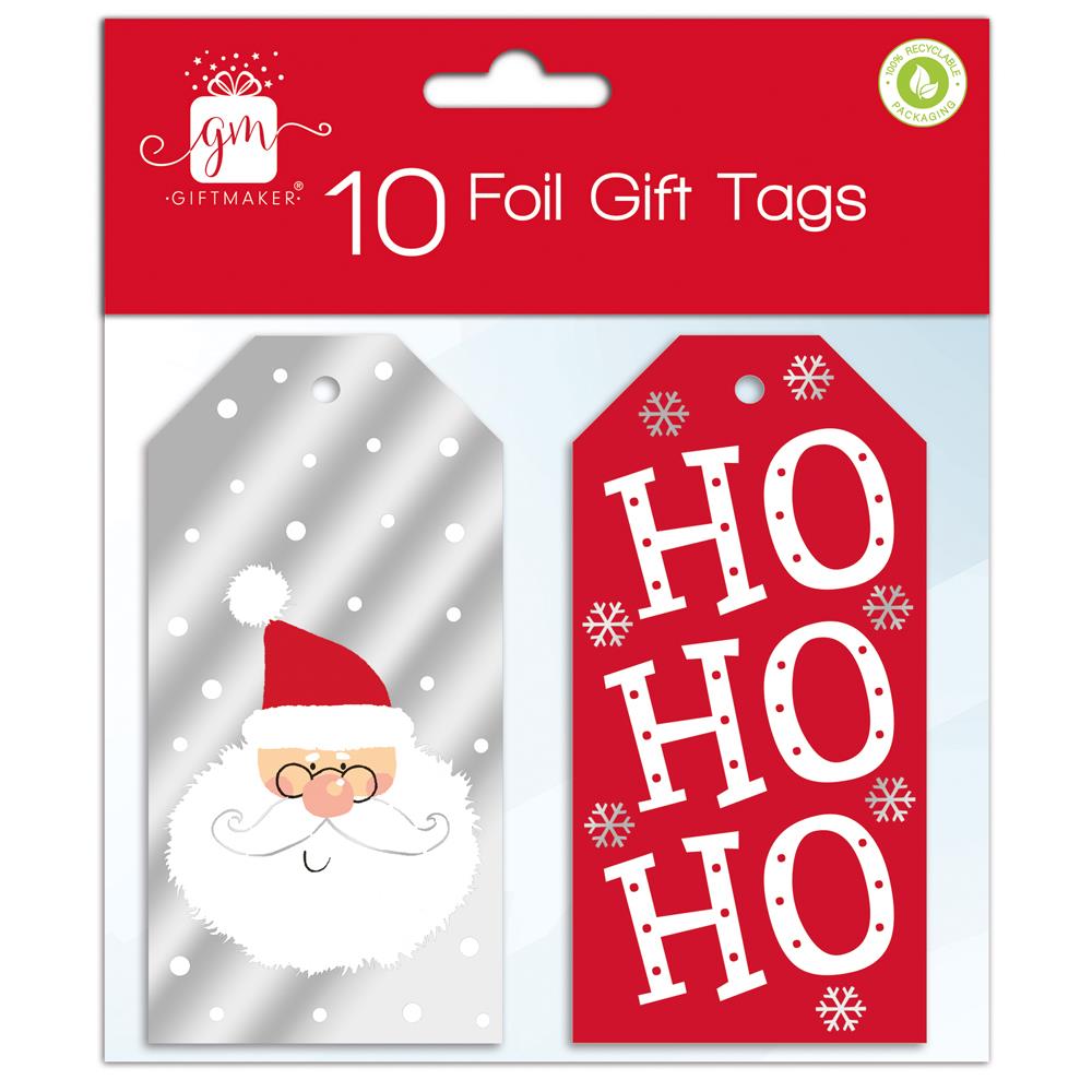 10 Foil Christmas Gift Tags