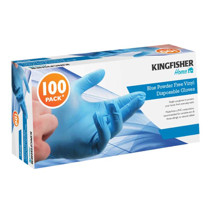 Kingfisher Powder Free Vinyl Gloves 100Pk Medium